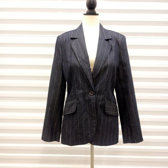 Navy Pinstripe Blazer - Picture 1 of 7